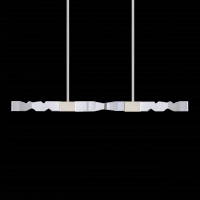 ZEEV Lighting PL11347-LED-49-2x2-PN - LED 3CCT 4-Light 49" Unique 2"x2" Carved Crystals Luxury Polished Nickel Linear Pendant