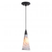 Vaxcel International P0409 - Milano 4.25-in. Mini Pendant Marble Swirl Matte Black