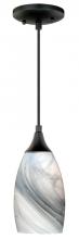 Vaxcel International P0175 - Milano 4.75-in Mini Pendant Marble Swirl Glass Oil Rubbed Bronze