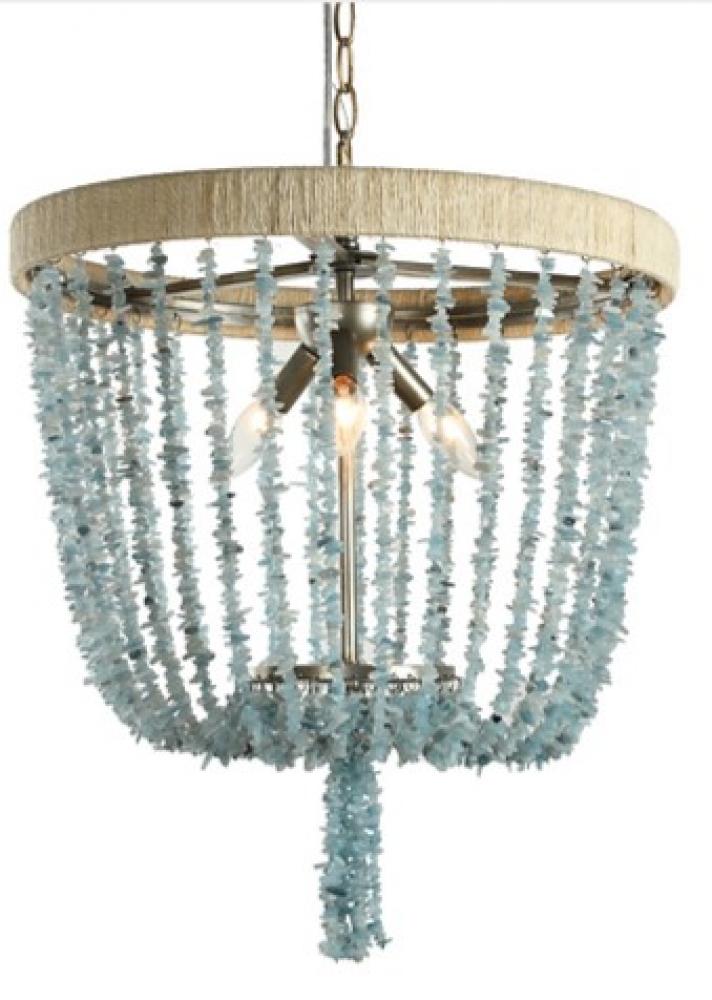 Sea Breeze Blue Basket Chandelier