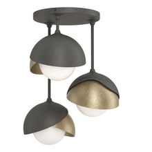 Hubbardton Forge 121374-SKT-20-84-GG0711 - Brooklyn 3-Light Double Shade Semi-Flush