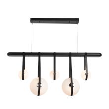 Hubbardton Forge 131046-LED-STND-10-24-LK-WB-GG0701 - Derby Linear 5-Light LED Pendant