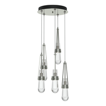  131127-SKT-STND-85-ZM0434 - Link 5-Light Clear Glass Pendant