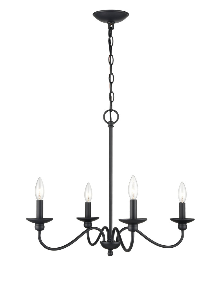 Delvona 4-Light Chandelier Ceiling Light Matte Black