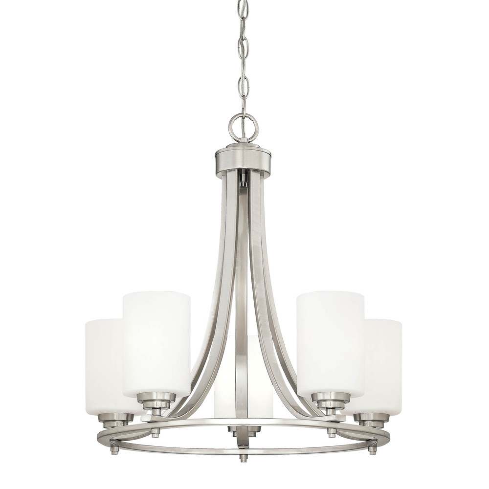 Bristo 5-Light Chandelier Ceiling Light Satin Nickel