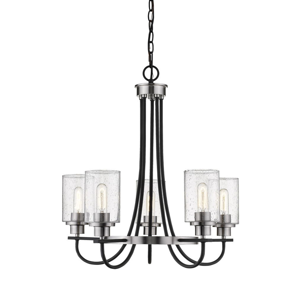 Clifton 5-Light Chandelier Ceiling Light Matte Black/Brushed Nickel