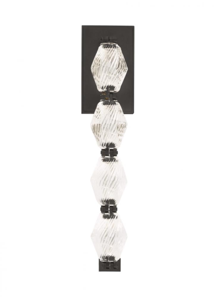 Sean Lavin Collier 1-light dimmable LED wall sconce with dark bronze finish and crystal shade