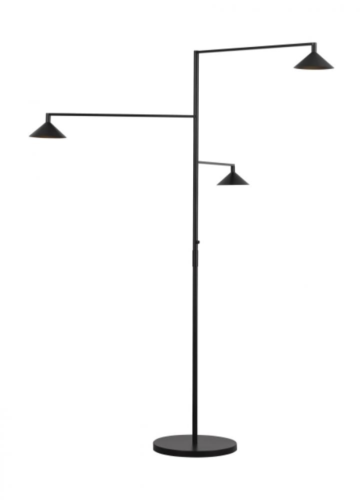 Sean Lavin Mill 3-light dimmable LED 3-light dimmable outdoor grande floor lamp with black finish