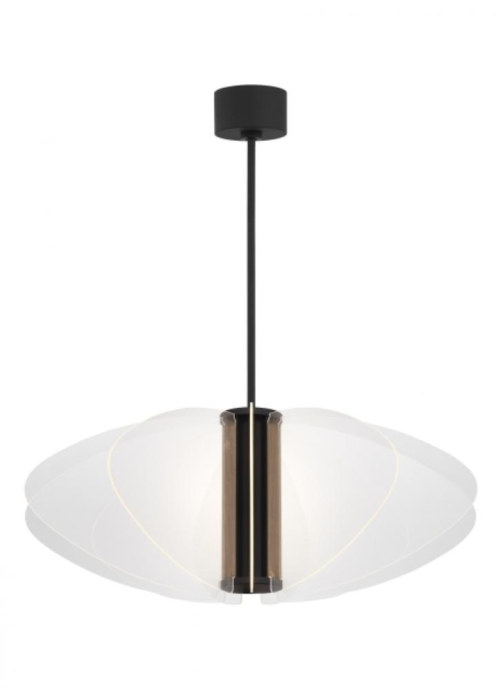 Sean Lavin Nyra 1-light dimmable LED large pendant with nightshade black finish and acrylic shade