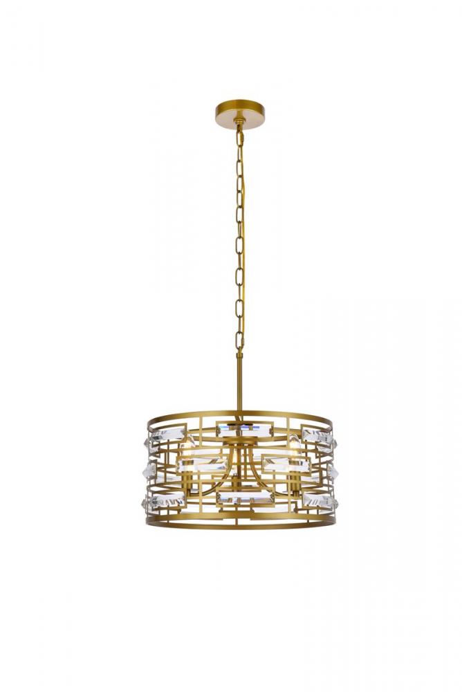 Kennedy 16.5 Inch Pendant in Brass