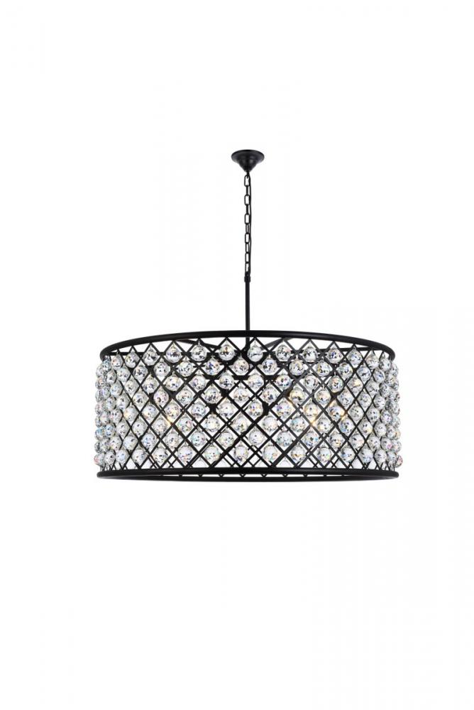 Madison 10 light Matte Black Chandelier Clear Royal Cut Crystal