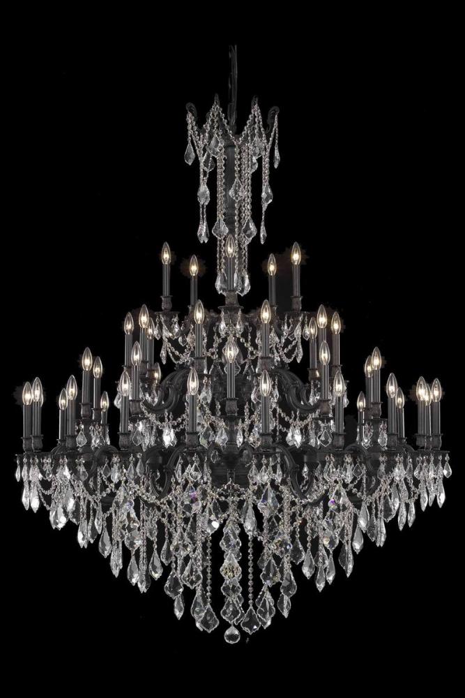 Rosalia 45 Light Dark Bronze Chandelier Golden Teak (Smoky) Royal Cut Crystal