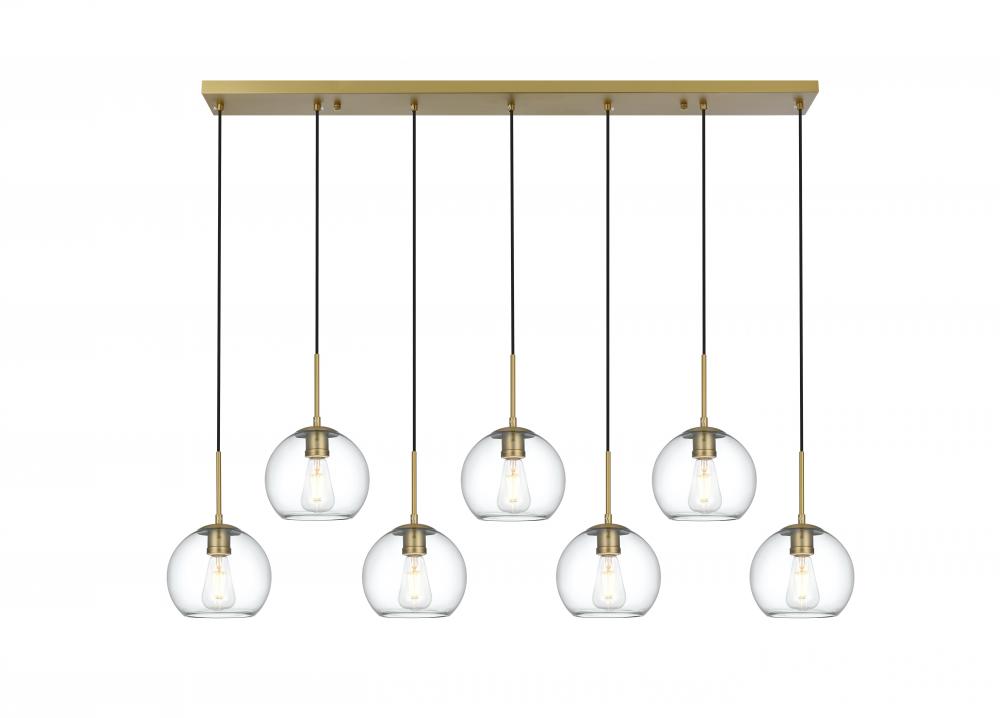 Baxter 54 Inch Pendant Clear Shade in Satin Gold