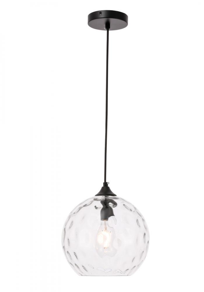 Cashel 1 light Black and Clear glass pendant