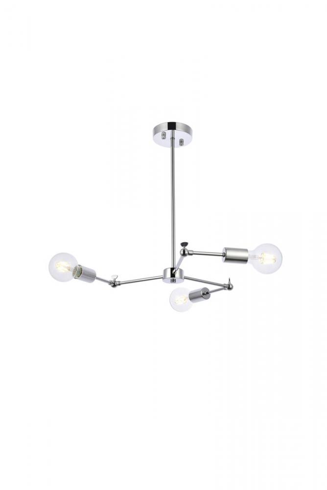 Furlong 3 lights chrome pendant