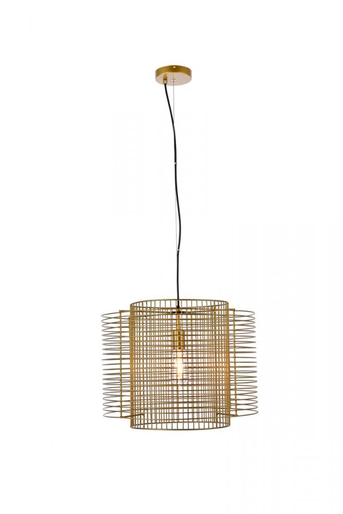 Deleon 1 light brass pendant