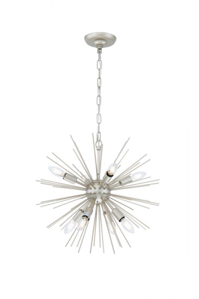 Timber 8 light Champagne pendant