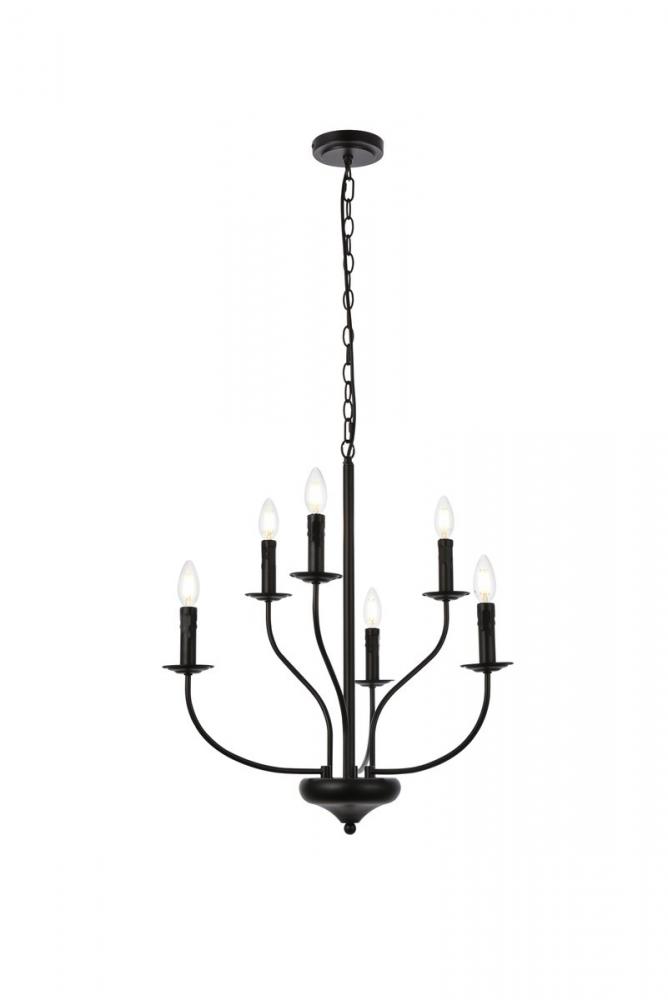 Westley 6 lights pendant in black