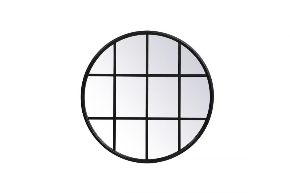 Metal windowpane mirror 28 inch x 28 inch in Black