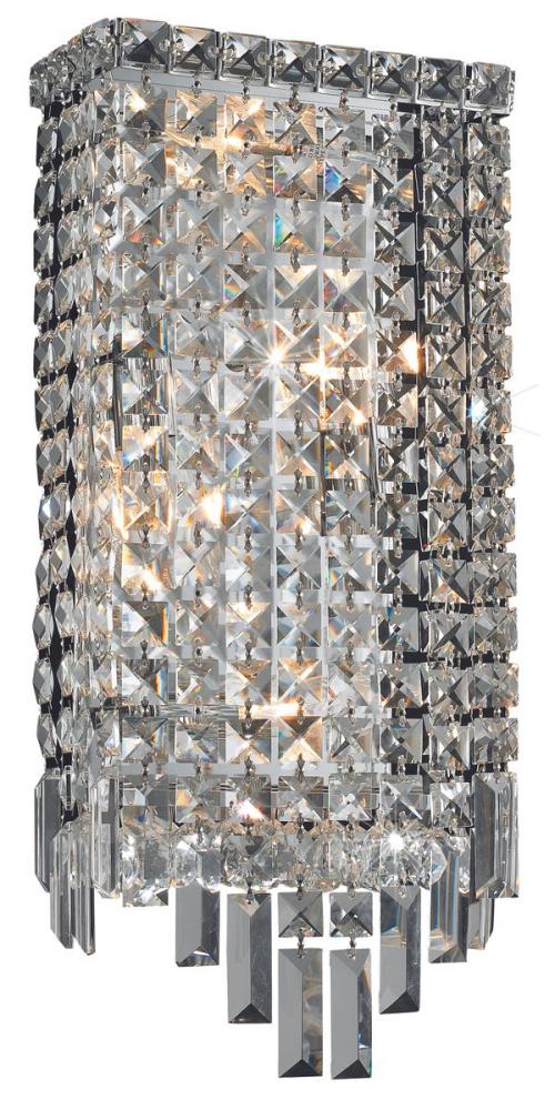 MaxIme 4 Light Chrome Wall Sconce Clear Royal Cut Crystal