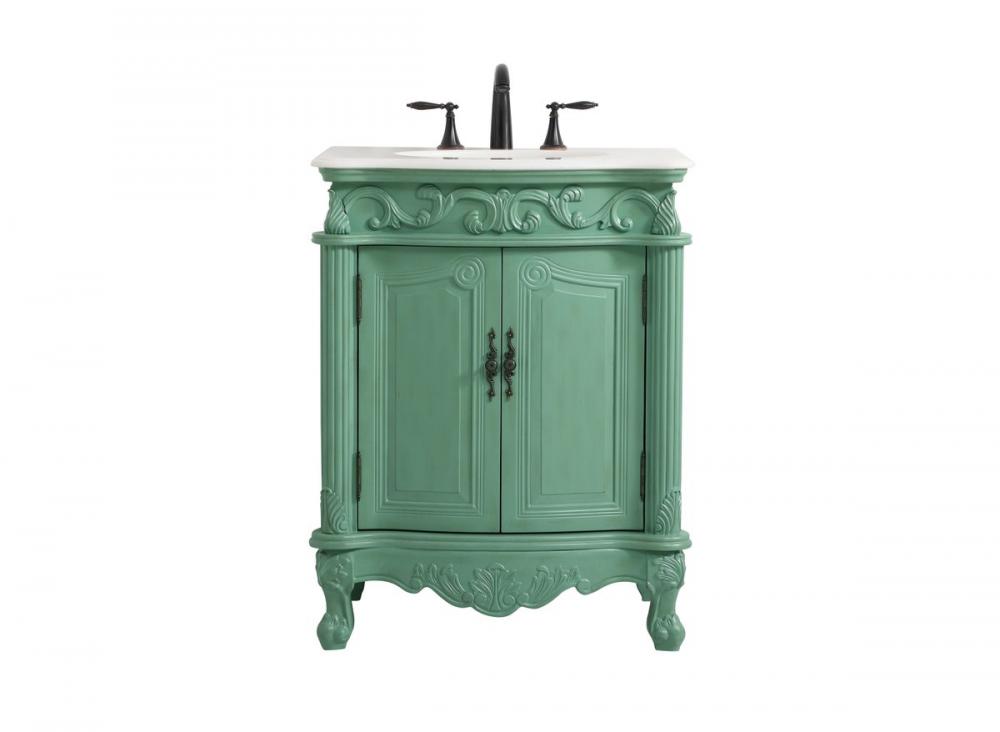 27 inch Single bathroom vanity in vintage mint