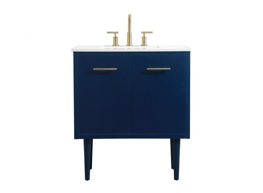 30 inch Single bathroom vanity in blue