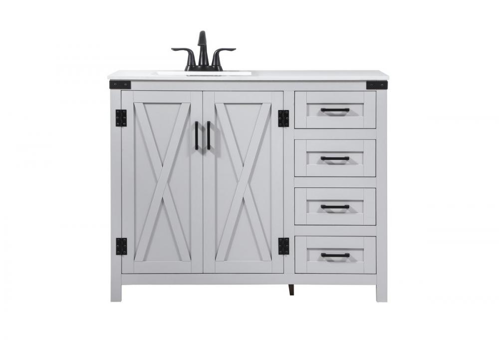 42 inch Single bathroom vanity in grey