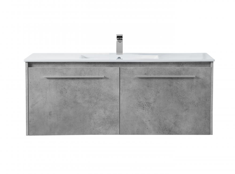 48 inch  Single Bathroom Floating Vanity in Concrete Grey