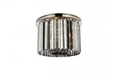 Elegant 1238F20PN-SS/RC - Sydney 6 Light Polished Nickel Flush Mount Silver Shade (Grey) Royal Cut Crystal