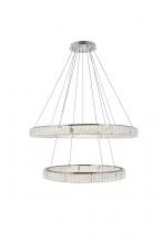 Elegant 3503D42C - Monroe Integrated LED Light Chrome Chandelier Clear Royal Cut Crystal