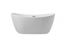 Elegant BT10354GW - 54 inch soaking double slipper bathtub in glossy white