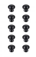 Elegant KB2008-MB-10PK - Kadea 1.2" Diameter Matte Black Mushroom Knob Multipack (Set of 10)