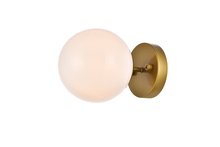 Elegant LD2451BR - Mimi six inch dual flush mount and bath sconce in brass with frosted glass