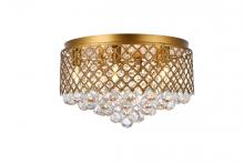 Elegant LD5010F18BR - Tully 6 Lights Brass Flush Mount