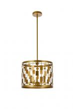 Elegant LD7074D14BR - Levante 3 Lights Pendant in Brass