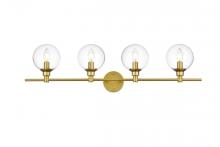 Elegant LD7318W38BRA - Jaelynn 4 Light Brass and Clear Bath Sconce