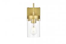 Elegant LD7319W5BRA - Benny 1 Light Brass and Clear Bath Sconce