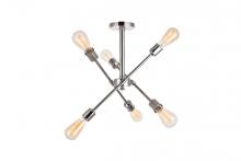 Elegant LD8003D17PN - Axel 6 Lights polished Nickel Flush Mount