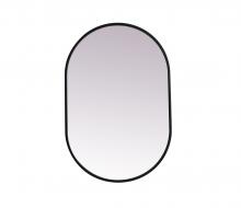 Elegant MR2A2030BLK - Metal Frame Oval Mirror 20x30 Inch in Black