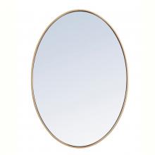 Elegant MR4624BR - Metal frame oval mirror 34 inch in Brass