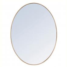 Elegant MR4630BR - Metal frame oval mirror 40 inch in Brass