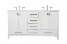 Elegant VF18860DWH - 60 Inch Double Bathroom Vanity in White