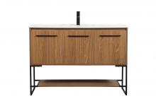 Elegant VF42548WB - 48 inch Single bathroom vanity in walnut brown