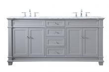 Elegant VF50072DGR - 72 inch Double Bathroom Vanity set in Grey