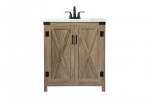 Elegant VF90230NT - 30 inch Single bathroom vanity in natural oak