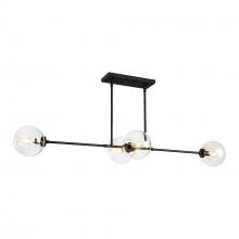 Alora Lighting LP549448MBCL - Cassia 48-in Matte Black/Clear Glass 4 Lights Linear Pendant