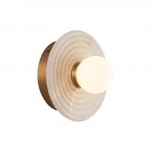 Alora Lighting WV346006VBAR - Dahlia 6-in Vintage Brass/Alabaster LED Wall/Vanity