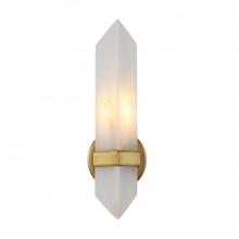 Alora Lighting WV334105VBAR - Valencia 5-in Vintage Brass/Alabaster 1 Light Wall/Vanity