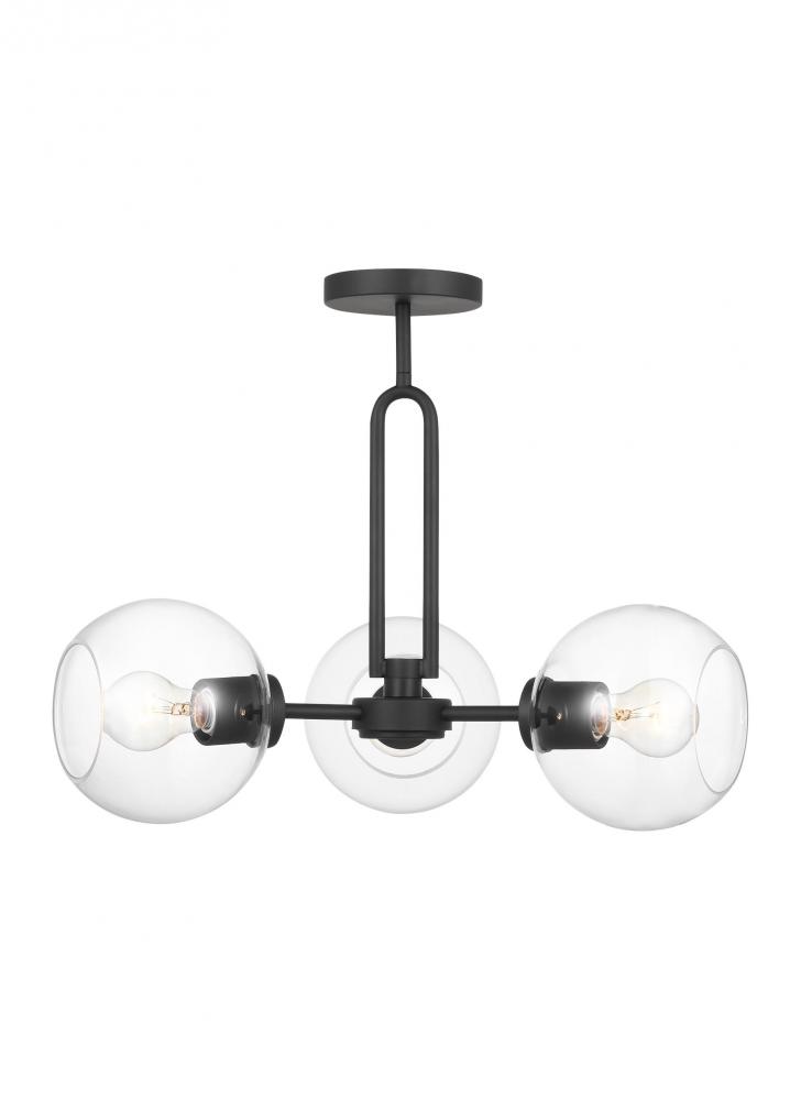 Three Light Semi-Flush Convertible Pendant