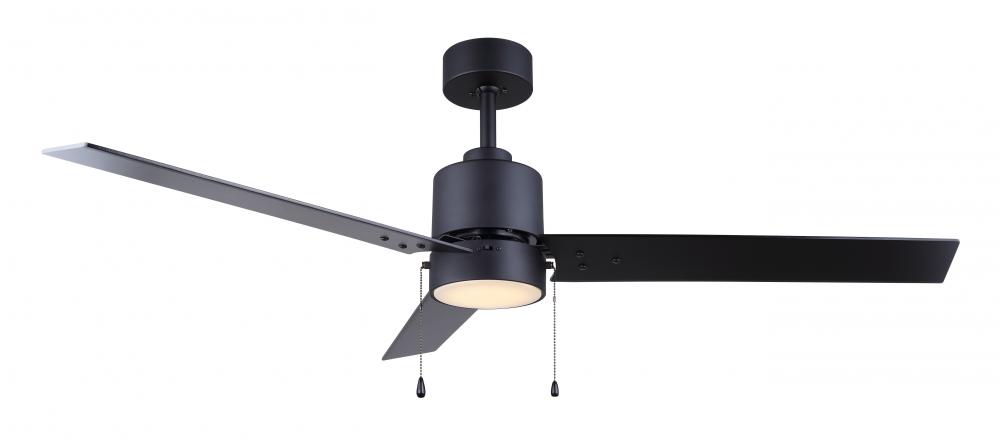 Juniper 52 in. Indoor Matte Black Standard Ceiling Fan with Soft White Integrated LED